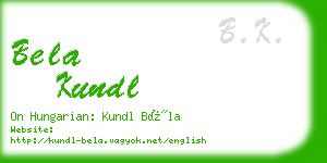 bela kundl business card